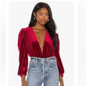MISA Los Angeles NWT. Ari bodysuit in Ruby size small